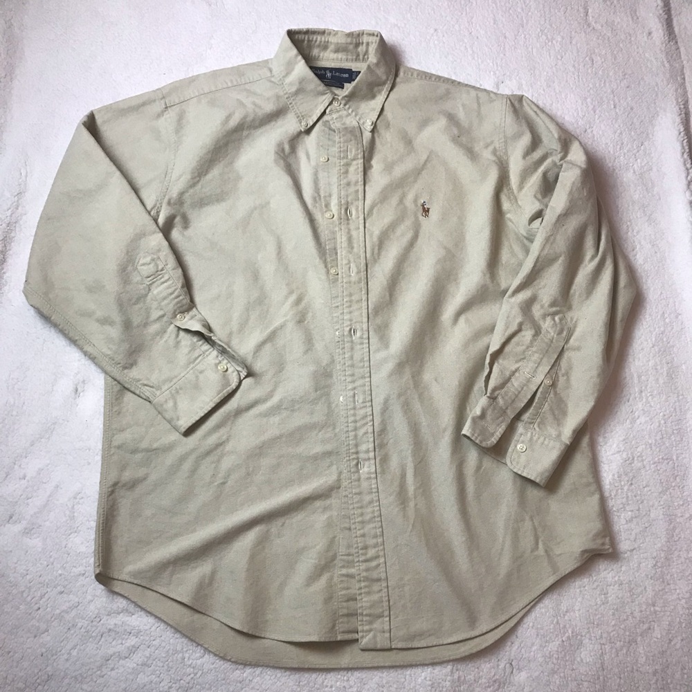 Ralph Lauren Beige Oxford button down 16-34 Large
